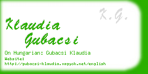 klaudia gubacsi business card